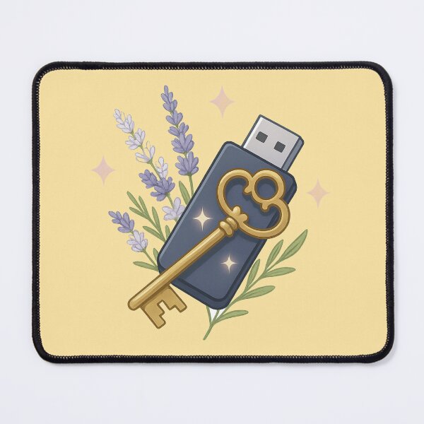 Item preview, Enchanted Digital Key Sticker – Cottagecore Lavender USB Skeleton Key designed and sold by Nara8.