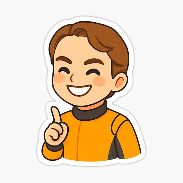 Item preview, OSCAR PIASTRI WIN POSE | CHIBI STICKER | F1 DRIVER designed and sold by LucianettiDsg.