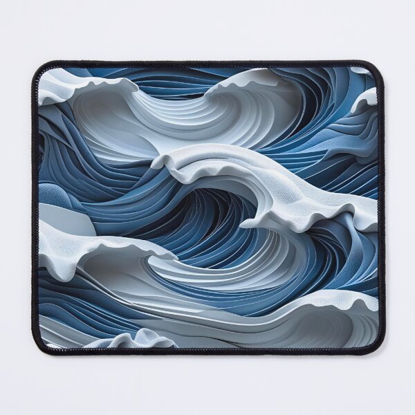 Item preview, Elegant Blue and Grey Textured Fractal Wave Design  designed and sold by greenflashwear.