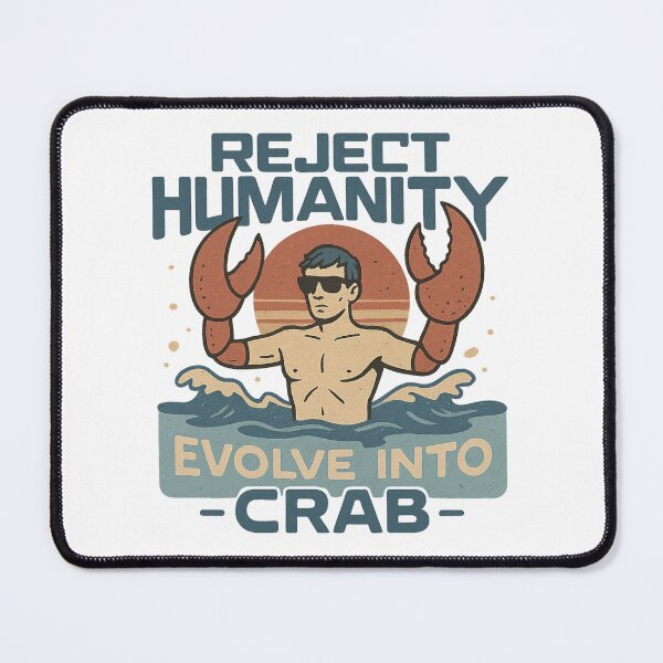 Item preview, meme Reject Humanity Evolve Into Crab, funny vintage crab evolution, Crustacean Lovers designed and sold by LuxeGraphix.