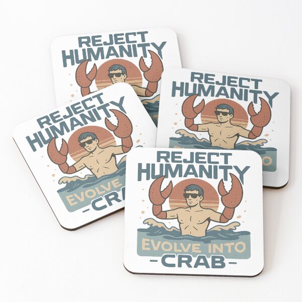 Item preview, meme Reject Humanity Evolve Into Crab, funny vintage crab evolution, Crustacean Lovers designed and sold by LuxeGraphix.