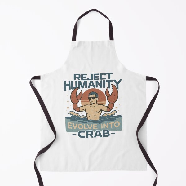 Item preview, meme Reject Humanity Evolve Into Crab, funny vintage crab evolution, Crustacean Lovers designed and sold by LuxeGraphix.