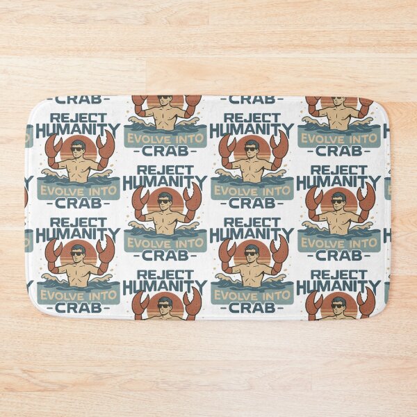 Item preview, meme Reject Humanity Evolve Into Crab, funny vintage crab evolution, Crustacean Lovers designed and sold by LuxeGraphix.