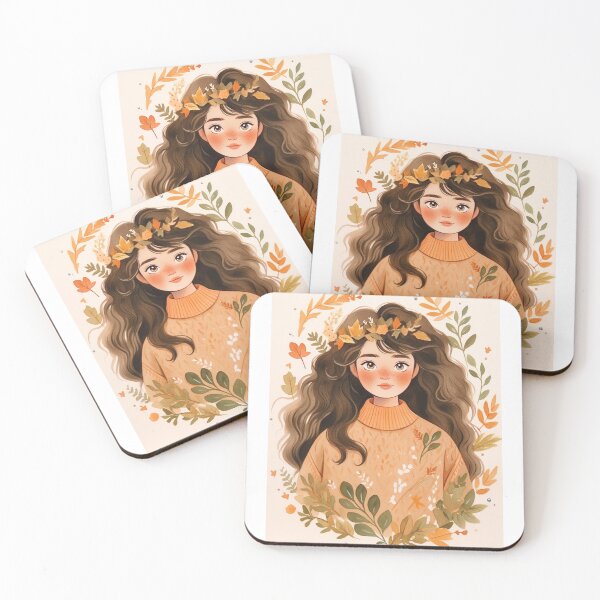 Item preview, Cute Boho Autumn Girl V1 designed and sold by ThePinkProject.