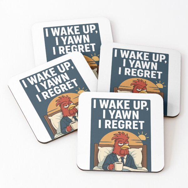 Item preview, I Wake Up, I Yawn, I Regret – Grumpy Rooster Morning Mood designed and sold by Flash Stop.