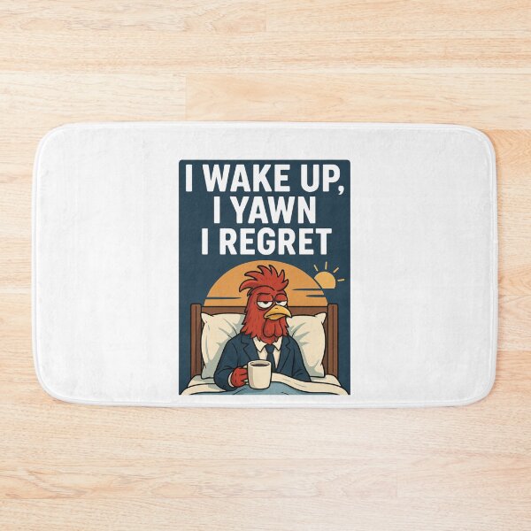 Item preview, I Wake Up, I Yawn, I Regret – Grumpy Rooster Morning Mood designed and sold by Flash Stop.