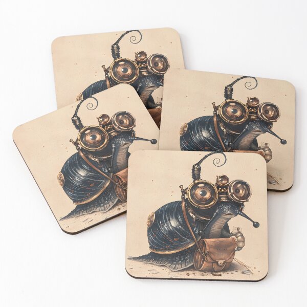 Item preview, Steampunk Snail Postman Art designed and sold by ArgentoArt.