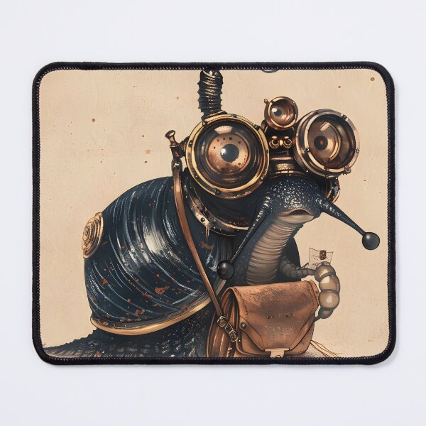 Item preview, Arte de cartero con caracol steampunk designed and sold by ArgentoArt.