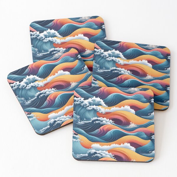 Item preview, Aesthetic Textured Rainbow Fractal Wave Design with Sea Spray Accents designed and sold by greenflashwear.