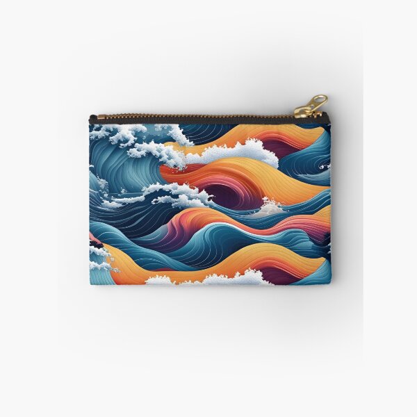 Item preview, Aesthetic Textured Rainbow Fractal Wave Design with Sea Spray Accents designed and sold by greenflashwear.