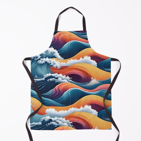Item preview, Aesthetic Textured Rainbow Fractal Wave Design with Sea Spray Accents designed and sold by greenflashwear.