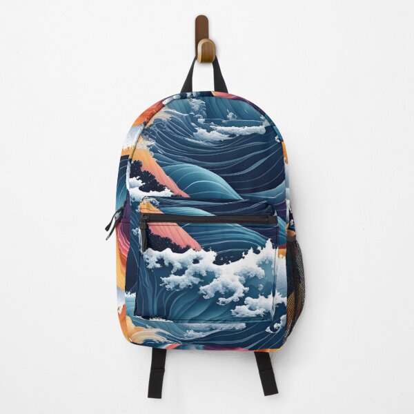 Item preview, Aesthetic Textured Rainbow Fractal Wave Design with Sea Spray Accents designed and sold by greenflashwear.