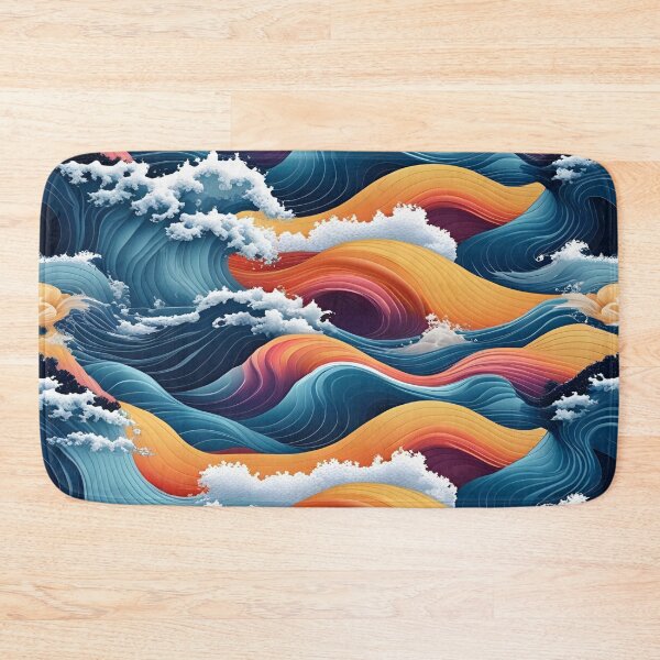 Item preview, Aesthetic Textured Rainbow Fractal Wave Design with Sea Spray Accents designed and sold by greenflashwear.
