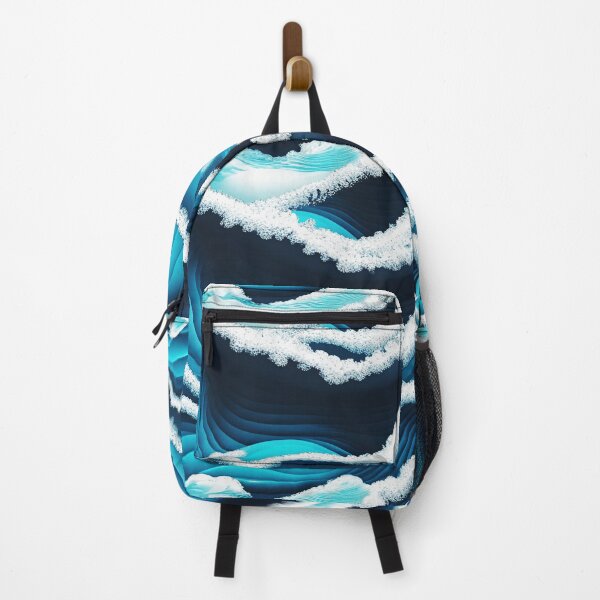 Item preview, Aesthetic Textured Blue Wave Design with Sea Spray accents designed and sold by greenflashwear.