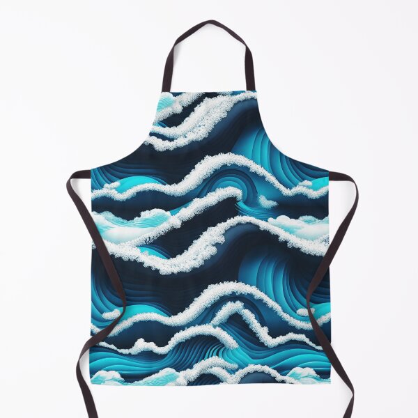 Item preview, Aesthetic Textured Blue Wave Design with Sea Spray accents designed and sold by greenflashwear.