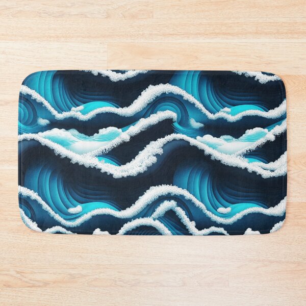 Item preview, Aesthetic Textured Blue Wave Design with Sea Spray accents designed and sold by greenflashwear.