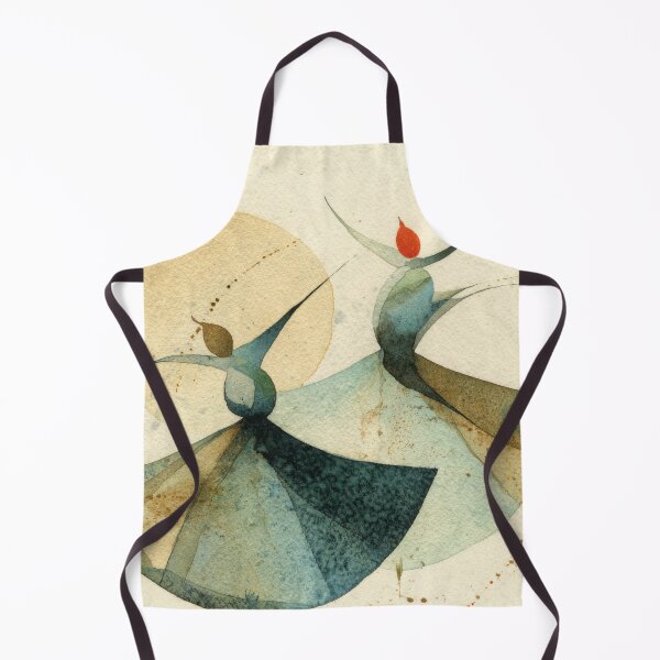 Item preview, Abstract Watercolor Whirling Dervishes Under Golden Sun designed and sold by dawnleblanc55.