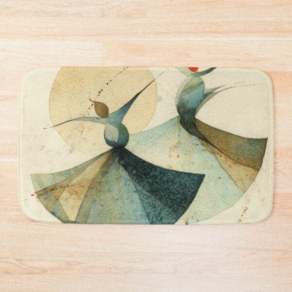 Item preview, Abstract Watercolor Whirling Dervishes Under Golden Sun designed and sold by dawnleblanc55.
