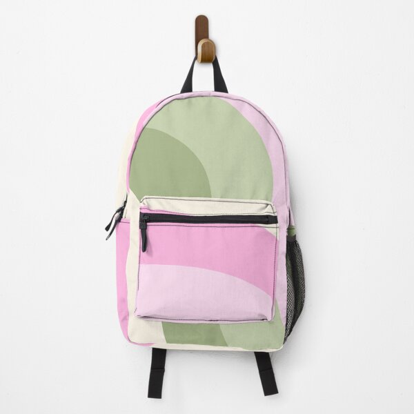 Item preview, Aesthetic Wavy Swirls in Pink, Sage Green and Light Beige designed and sold by JulzPink.