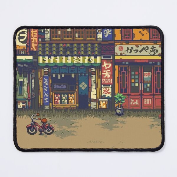 Item preview, Pixel Art Japan Village — Charming Shopping Street Scene designed and sold by darkskinbender.
