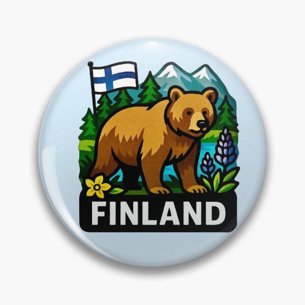 Item preview, Finland - Brown Bear & Pines designed and sold by Myra365Art.