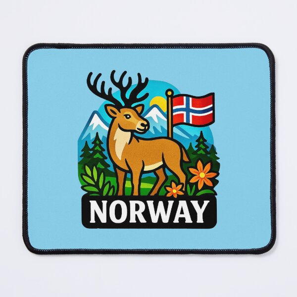 Item preview, Norway - Reindeer & Snowy Mountains designed and sold by Myra365Art.