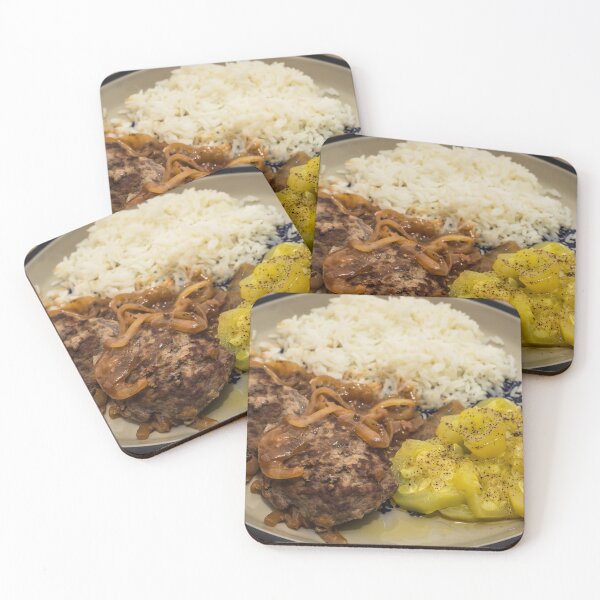Item preview, Hamburger Steak with Onions and Gravy, Summer Squash and Jasmine Rice designed and sold by LINDA MCKUSICK.
