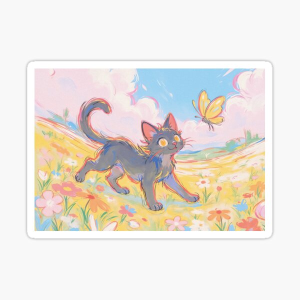 Artikel-Vorschau von schöne Blumenwiese, kleine Katze, designt und verkauft von Mauswohn.