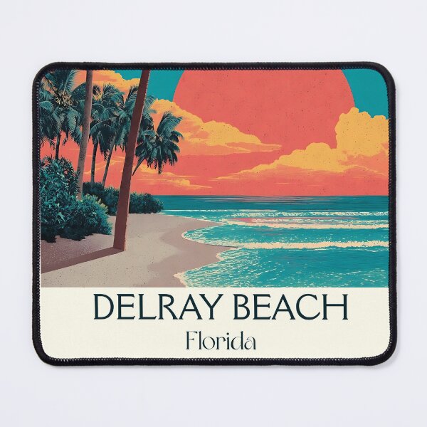 Item preview, Delray Beach Florida Retro Sunset Travel Poster designed and sold by TuncGK.