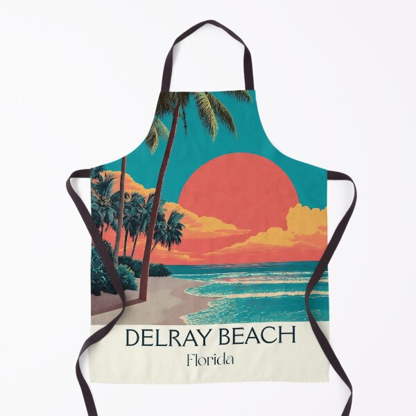 Item preview, Delray Beach Florida Retro Sunset Travel Poster designed and sold by TuncGK.