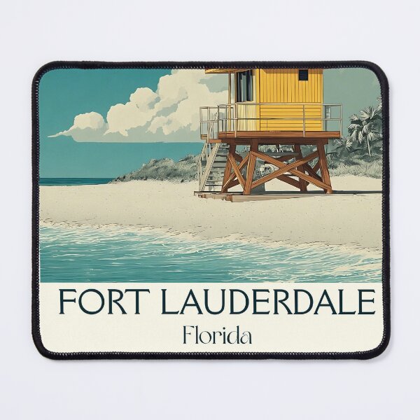 Item preview, Fort Lauderdale Florida Vintage Travel Poster | Beach Art designed and sold by TuncGK.