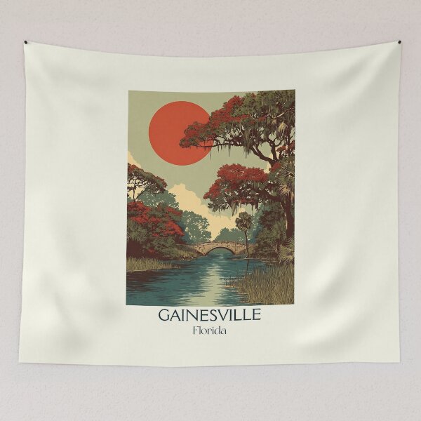 Item preview, Gainesville Florida Vintage Travel Poster | Nature Art designed and sold by TuncGK.