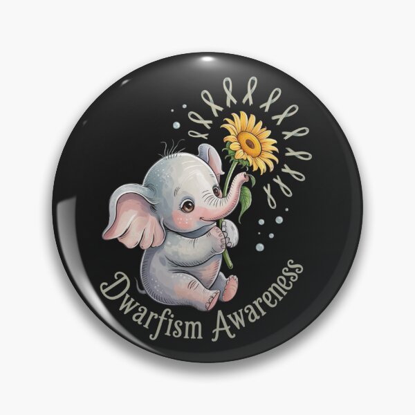 Item preview, DWARFISM AWARENESS Cute Elephant Sunflower Green Ribbon designed and sold by ConceptualVibes.