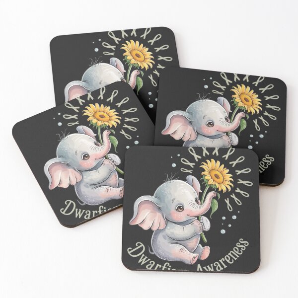 Item preview, DWARFISM AWARENESS Cute Elephant Sunflower Green Ribbon designed and sold by ConceptualVibes.