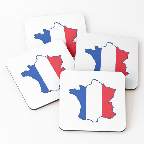 Item preview, France flag on map designed and sold by KajalGulgulia.