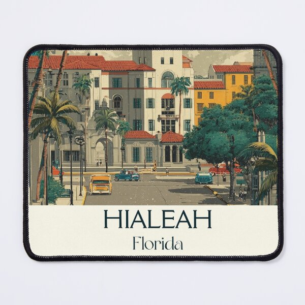 Item preview, Hialeah Florida Vintage Travel Poster | City of Progress Art designed and sold by TuncGK.