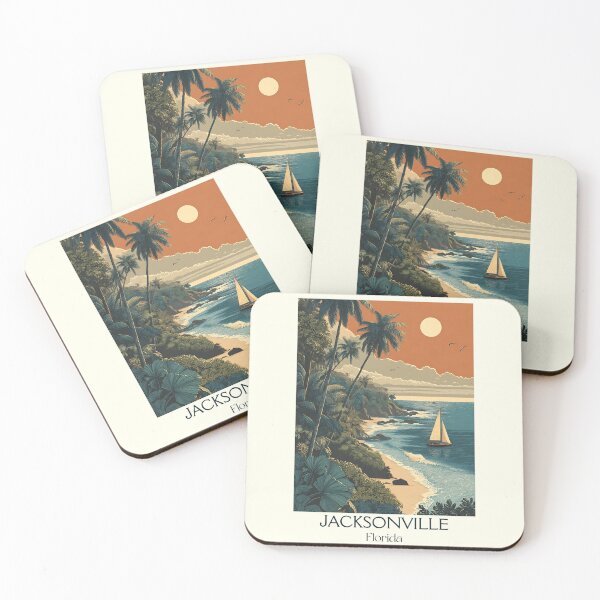 Item preview, Jacksonville Florida Retro Travel Poster | First Coast Art designed and sold by TuncGK.