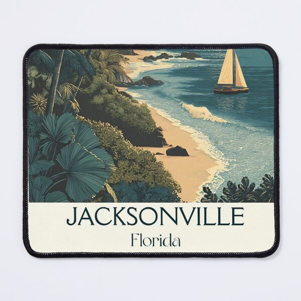 Item preview, Jacksonville Florida Retro Travel Poster | First Coast Art designed and sold by TuncGK.