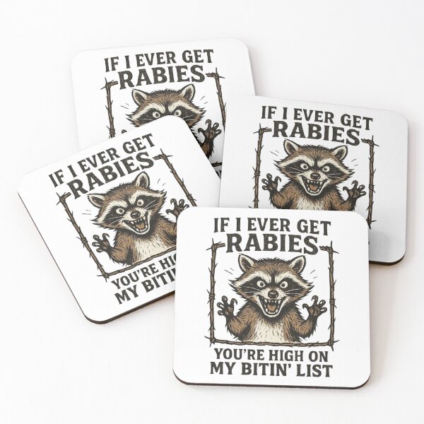 Item preview, Crazy Raccoon Funny Rabies Biting Design designed and sold by JerdbordinShop.