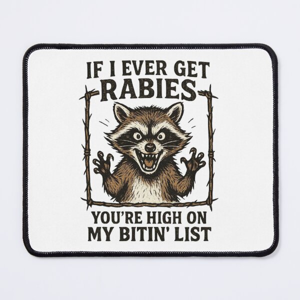 Item preview, Crazy Raccoon Funny Rabies Biting Design designed and sold by JerdbordinShop.