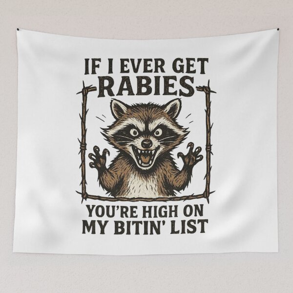 Item preview, Crazy Raccoon Funny Rabies Biting Design designed and sold by JerdbordinShop.