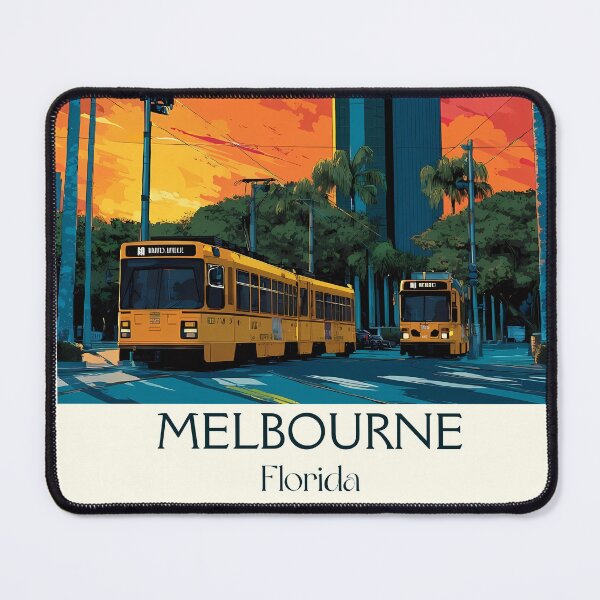 Item preview, Melbourne Florida Retro Poster | Space Coast Sunset Art designed and sold by TuncGK.