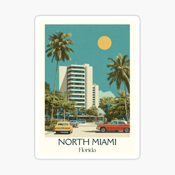 Item preview, North Miami Florida Retro Travel Poster | SoFlo City Art designed and sold by TuncGK.