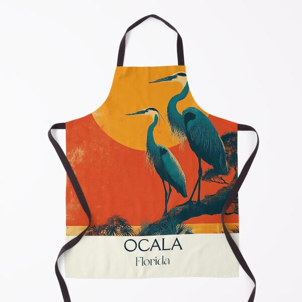 Item preview, Ocala Florida Vintage Poster | Great Blue Heron Nature Art designed and sold by TuncGK.