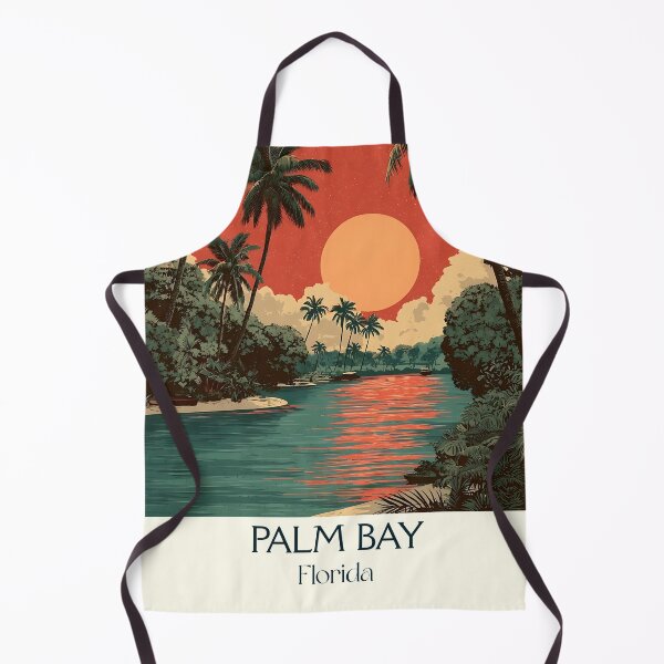 Item preview, Palm Bay Florida Retro Poster | Space Coast Sunset Art designed and sold by TuncGK.