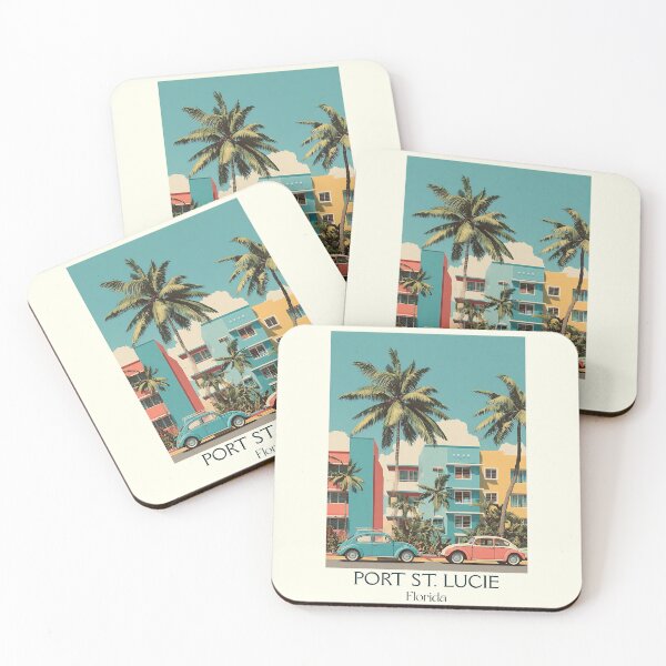 Item preview, Port St. Lucie Florida Retro Travel Poster | Treasure Coast designed and sold by TuncGK.