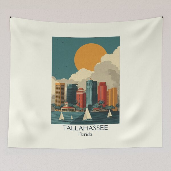 Item preview, Tallahassee Florida Vintage Travel Poster | State Capital Art designed and sold by TuncGK.