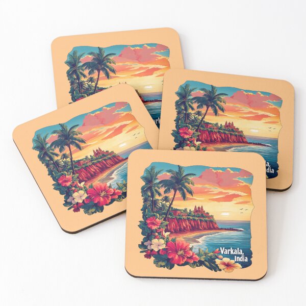 Item preview, Varkala, India – Sunset Cliffs and Temples designed and sold by Myra365Art.