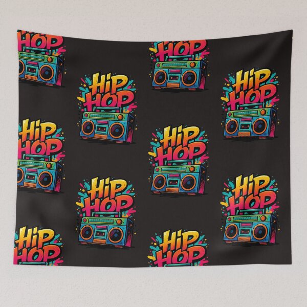 Item preview, Hip Hop Graffiti Boombox Radio Cassette Break Dance Design  designed and sold by Grin.