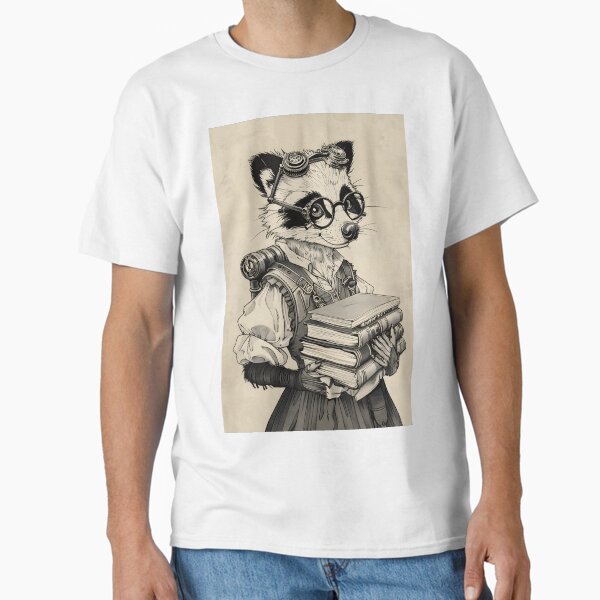 Item preview, Steampunk Raccoon Librarian Art designed and sold by ArgentoArt.